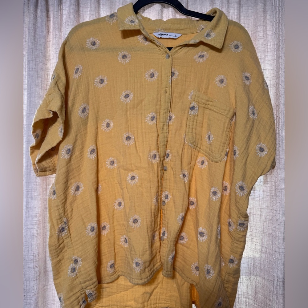 Yellow floral shirt